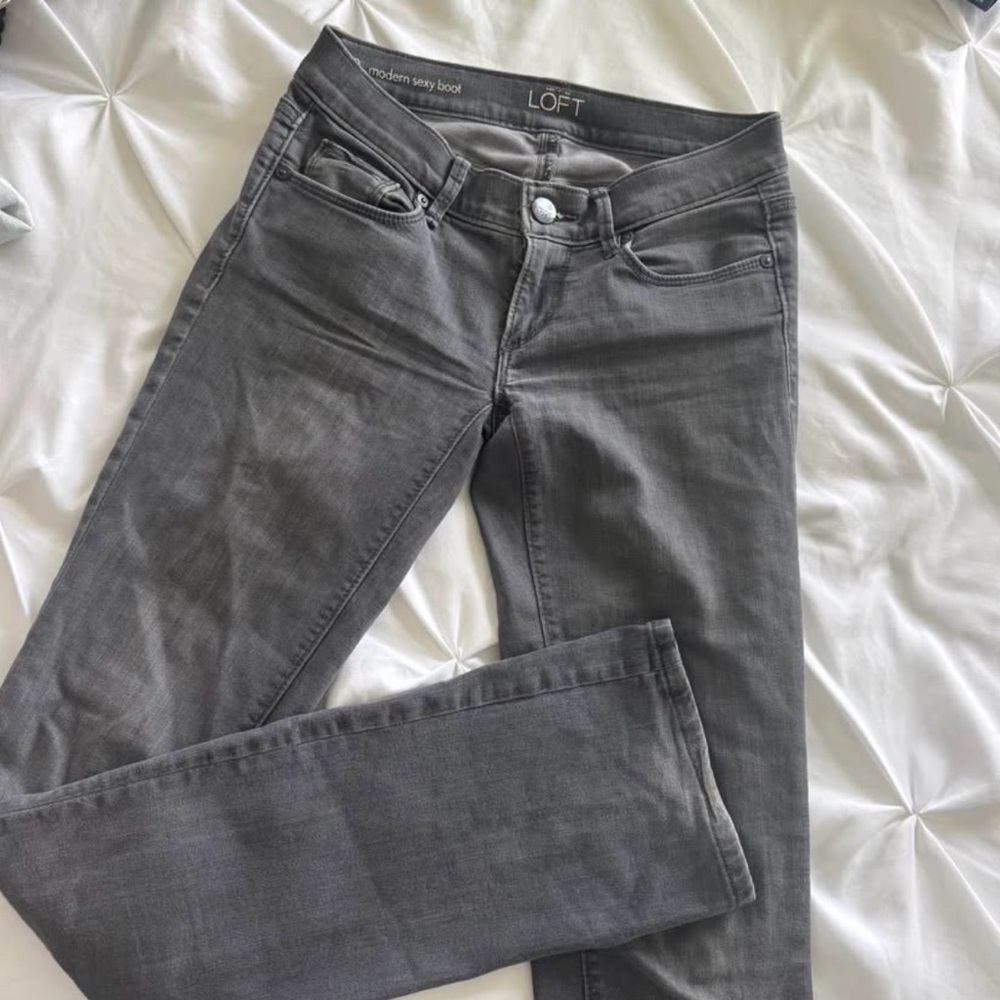 LOFT Gray Skinny Boot Jeans